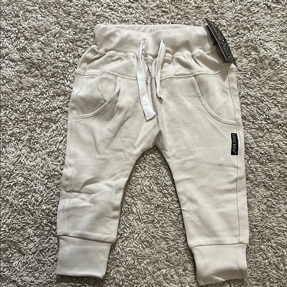 Little Bipsy Cream Joggers with Elastic Waistband